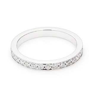 18k WG GRAIN SET wedding band set 2/3's with 1.75mm RBC Nat Diamonds(Approx TDW= 0.46ct)