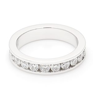 18k WG CHANNEL SET wedding band set 2/3's with 2.75mm RBC Nat Diamonds (Approx TDW= 1.13ct)