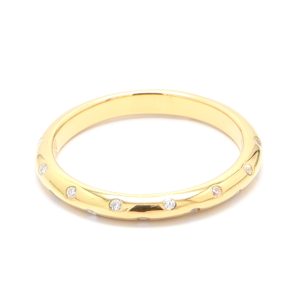 SCATTER HAMMER set wedding band set 2/3's with 1.10mm RBC (Approx TDW= 0.12ct)