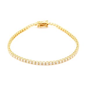 18k YG LAB GROWN Diamond Tennis Bracelet EF/VVS-VS (70=3.01ct) - Box clasp double safety