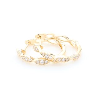 18k YG Marquise illusion huggies set with RBC Nat Diamonds G/SI1 (Approx TDW= 0.19ct)