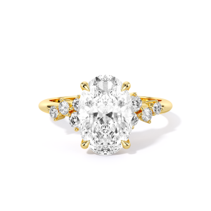4 claw solitiare with scattered diamond band