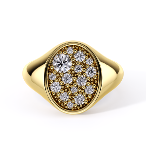 Scattered diamond signet