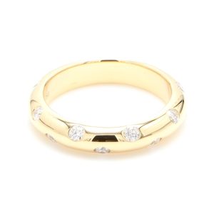 18k YG SCATTER HAMMER set wedder set 2/3's with 2.10mm RBC Nat Diamonds G/SI (Approx TDW= 0.42ct)