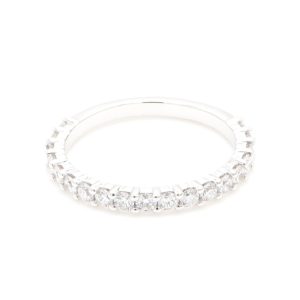 18k WG SHARED CLAW wedding band set 2/3's with 2mm RBC Nat Diamonds (Approx TDW= 0.62ct)