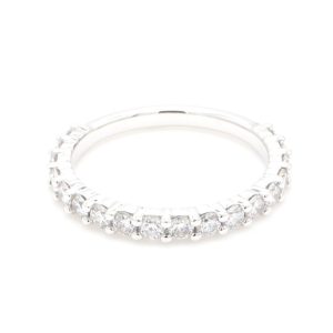 18k WG SHARED CLAW wedding band set 2/3's with 2.20mm RBC Nat Diamonds (TDW= 0.76ct)
