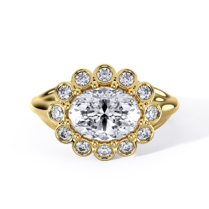 Floral Bezel Cluster Ring