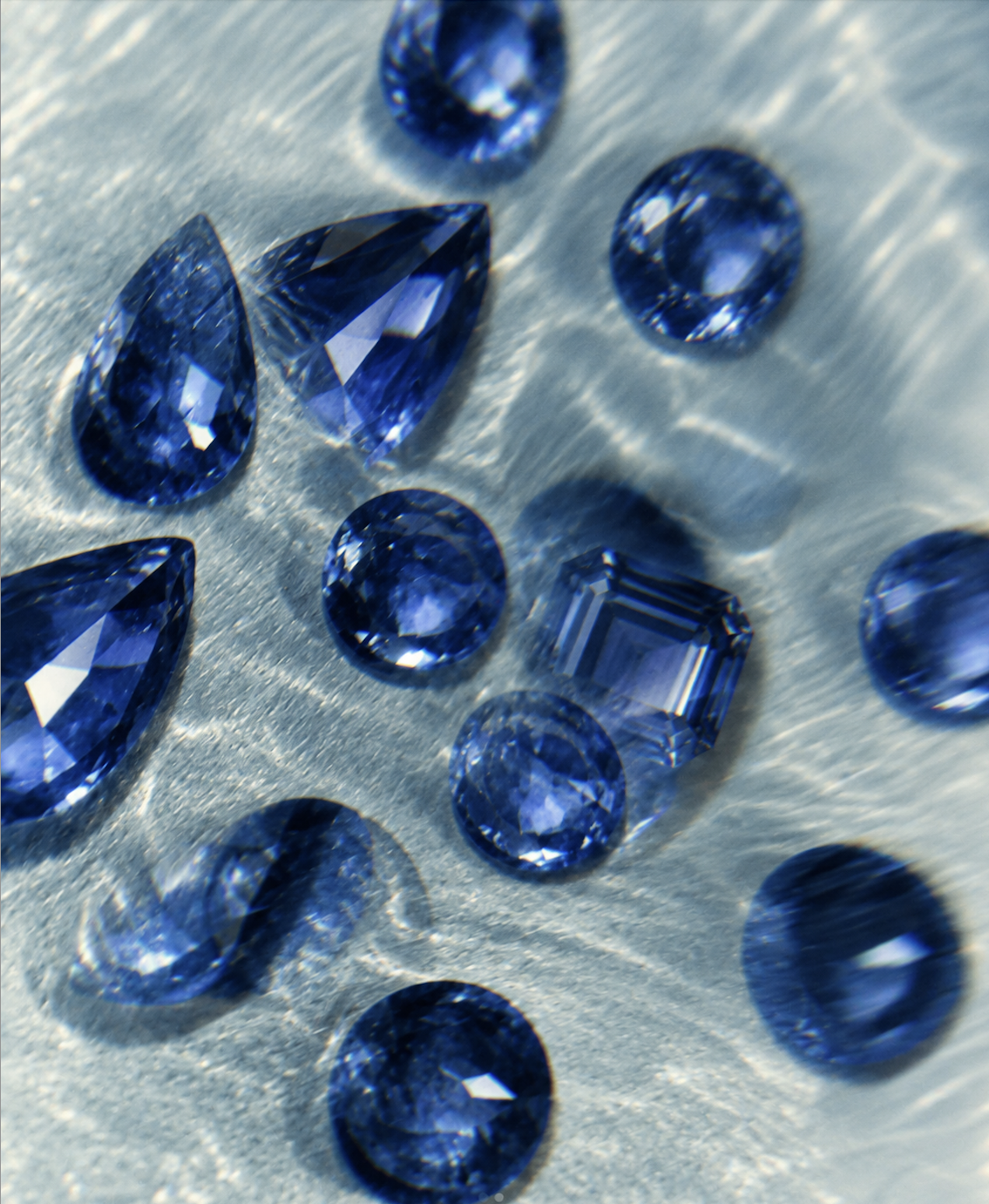 A selection of natural sapphires